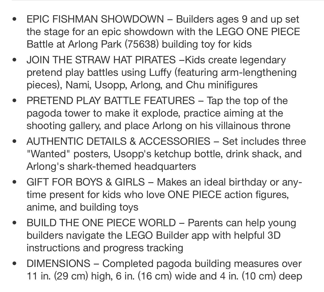 LEGO One Piece Battle at Arlong Park Kids Toy #75638