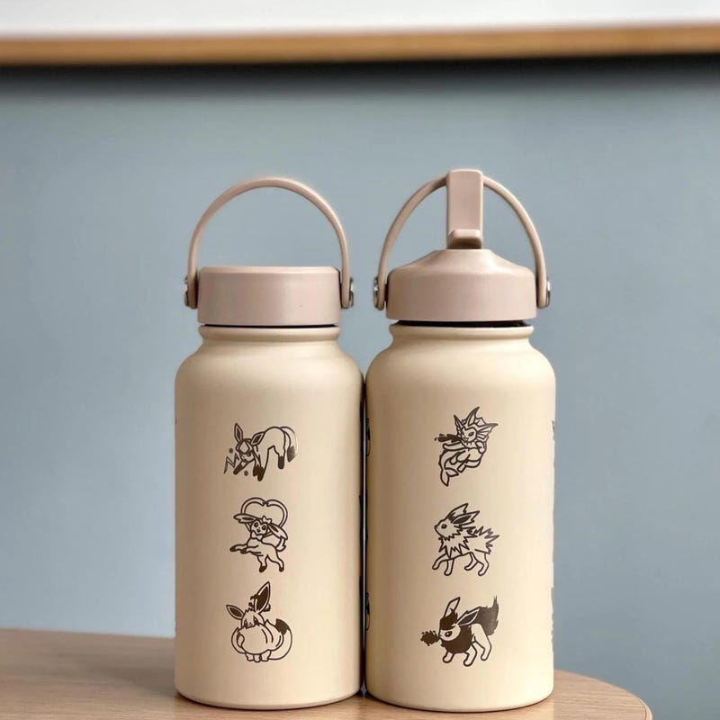 Pokémon-Inspired 22oz Tumbler Drink Bottle Travel Mug w/ Lid