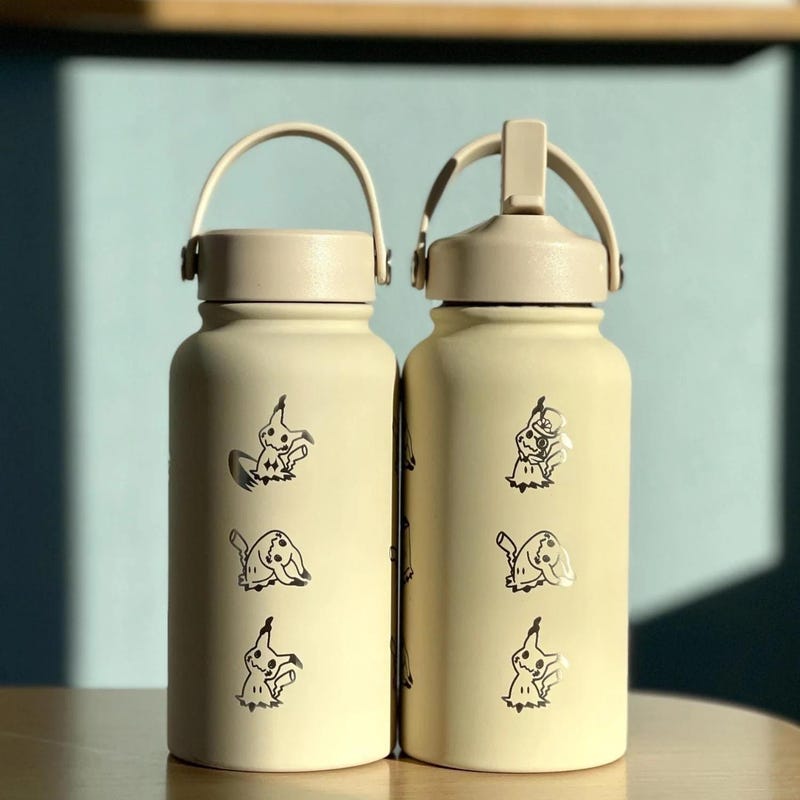 Pokémon-Inspired 22oz Tumbler Drink Bottle Travel Mug w/ Lid