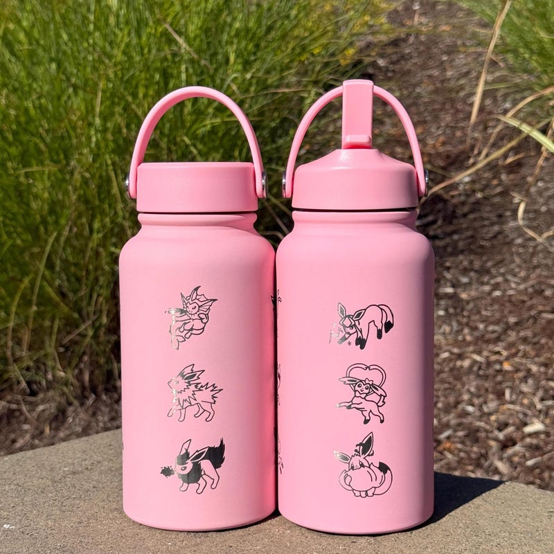 Pokémon-Inspired 22oz Tumbler Drink Bottle Travel Mug w/ Lid