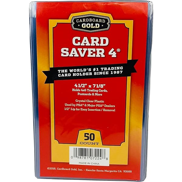 CBG Card Saver 4 Semi-Rigid Protective Sleeves (4-1/2”x7-1/8”) (Single Count)
