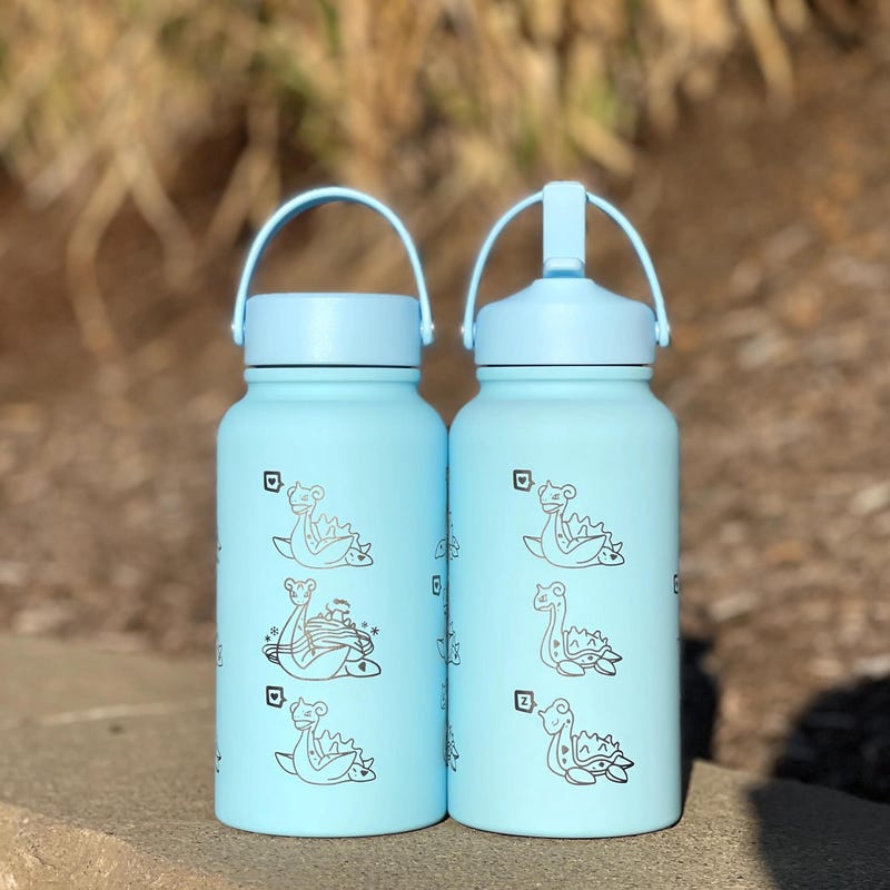 Pokémon-Inspired 22oz Tumbler Drink Bottle Travel Mug w/ Lid