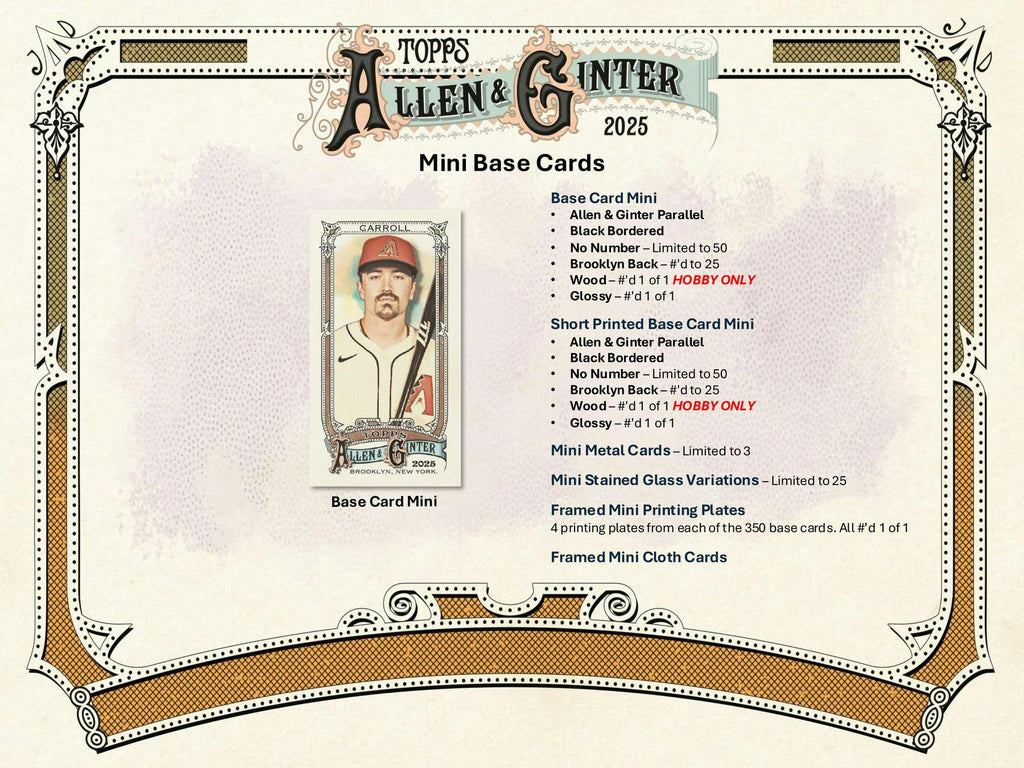 2025 Topps Allen & Ginter Baseball Hobby Pack