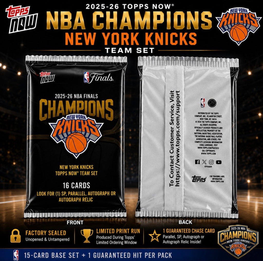 2025-26 Topps Now NBA Finals Champions New York Knicks 16-Card Team Set (Look for (1) SP, Parallel, Auto or Auto Relic)