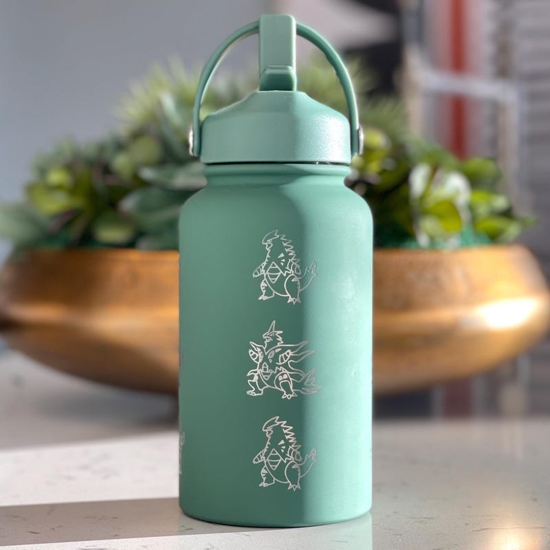Pokémon-Inspired 22oz Tumbler Drink Bottle Travel Mug w/ Lid