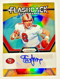 2023 Panini Prizm Football STEVE YOUNG Gold Flashback Auto #08/10 JERSEY # SF 49ERS (JC)