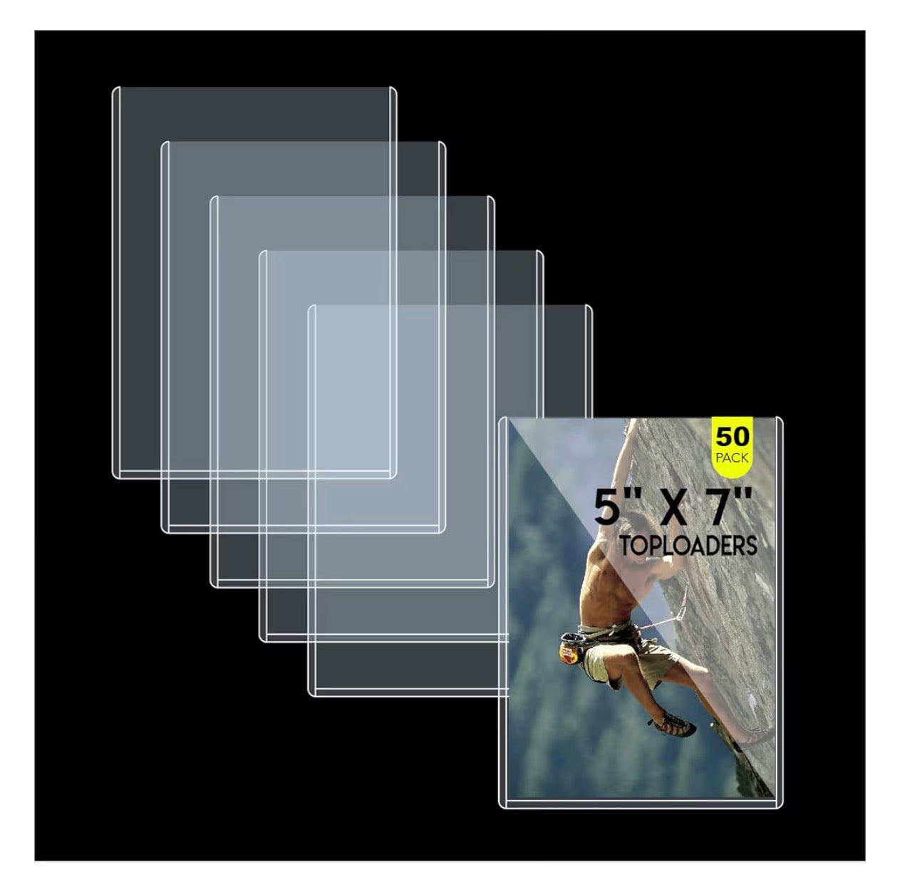 50ct 5x7 Toploaders - Ultra Durable Card Protectors for Trading Cards, Photos & Collectibles, Crystal Clear, Archival-Safe, Fits 5x7 Inch Sheets