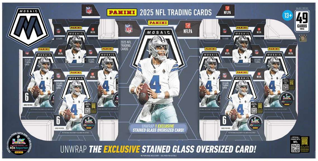 2025 Panini Mosaic Football Exclusive Trading Card Super Box