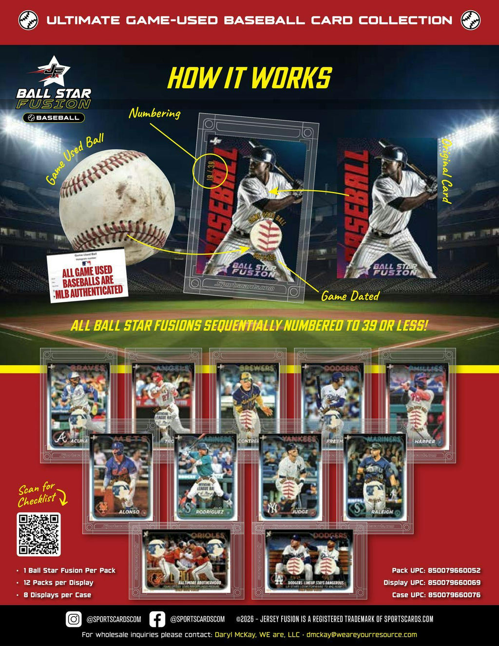 2026 Jersey Fusion Ball Star Baseball Hobby 96-Pack Case