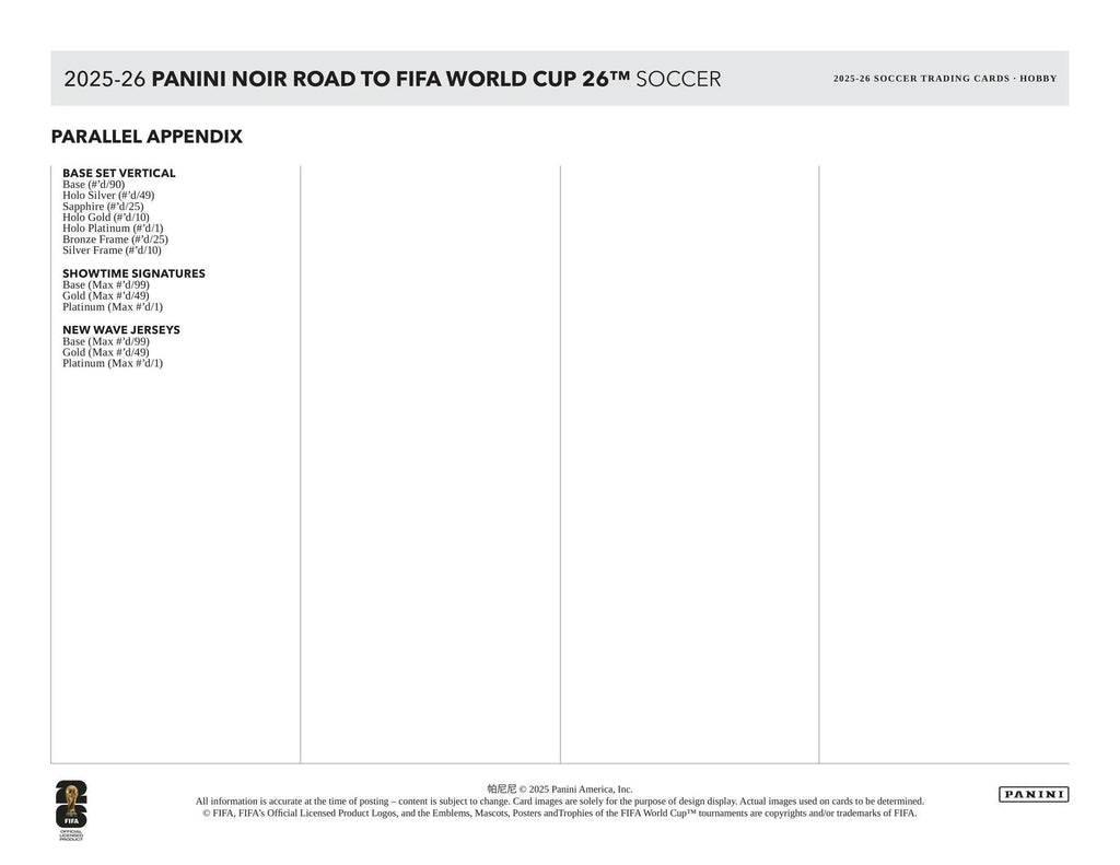 2025-26 Panini Noir Road to FIFA World Cup Soccer Hobby Box