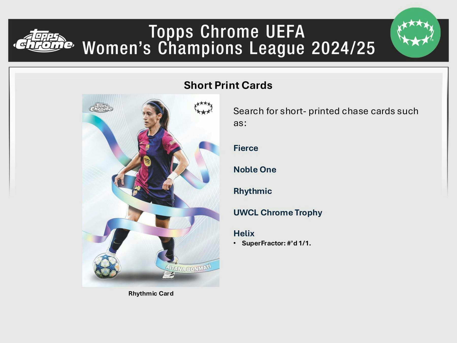 2024-25 Topps Chrome UEFA Women's Champions League Soccer Hobby Box (1/2/26)