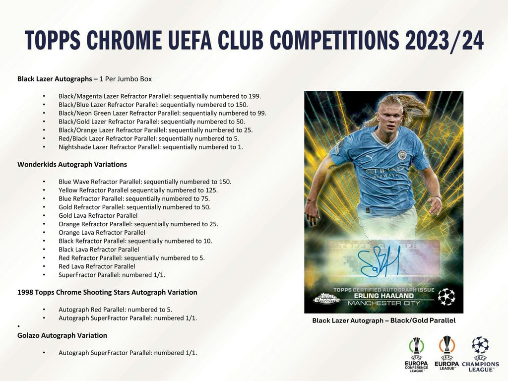 2023-24 Topps Chrome UEFA Club Competitions Soccer Hobby Jumbo Pack
