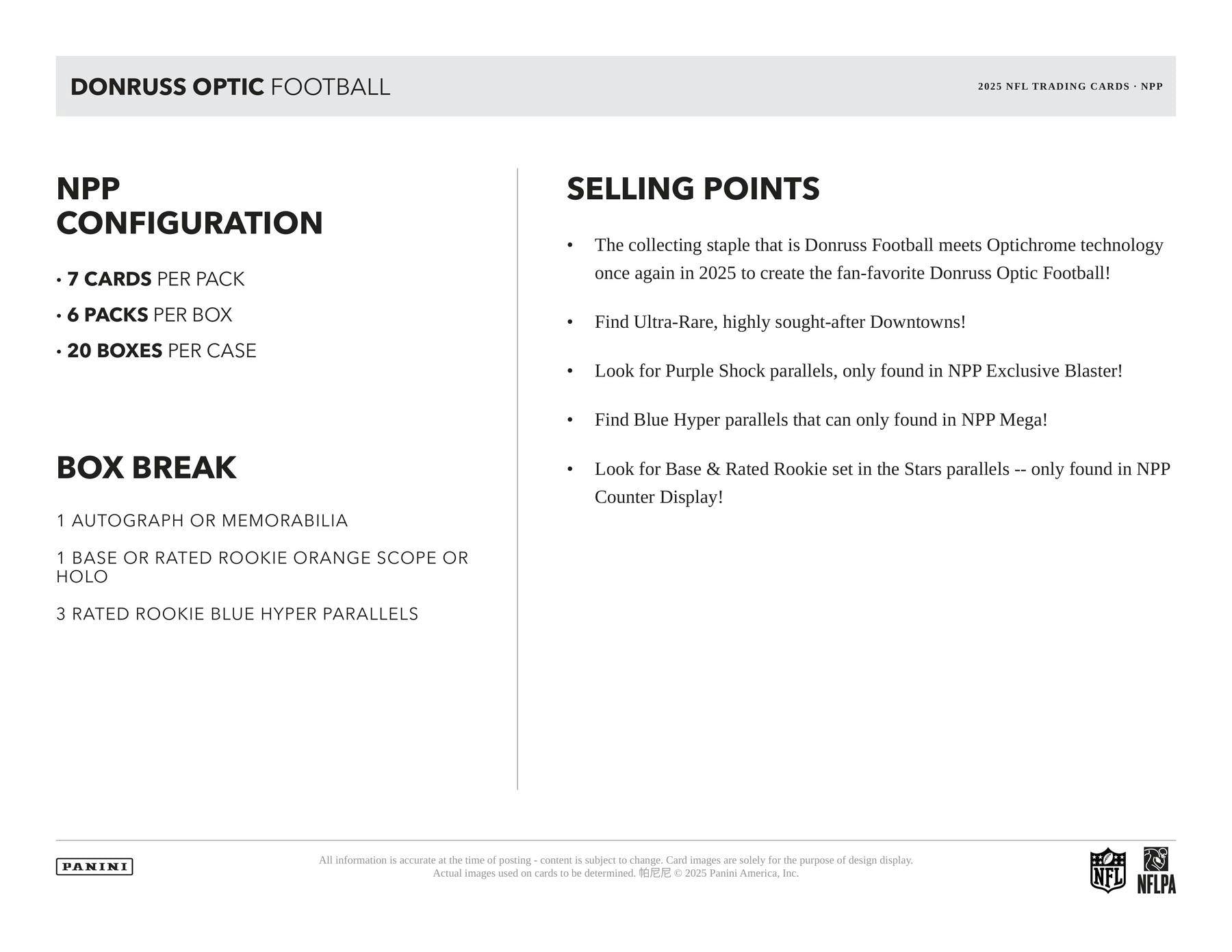 2025 Panini Donruss Optic Football Mega Box (Blue Hyper Parallels!)