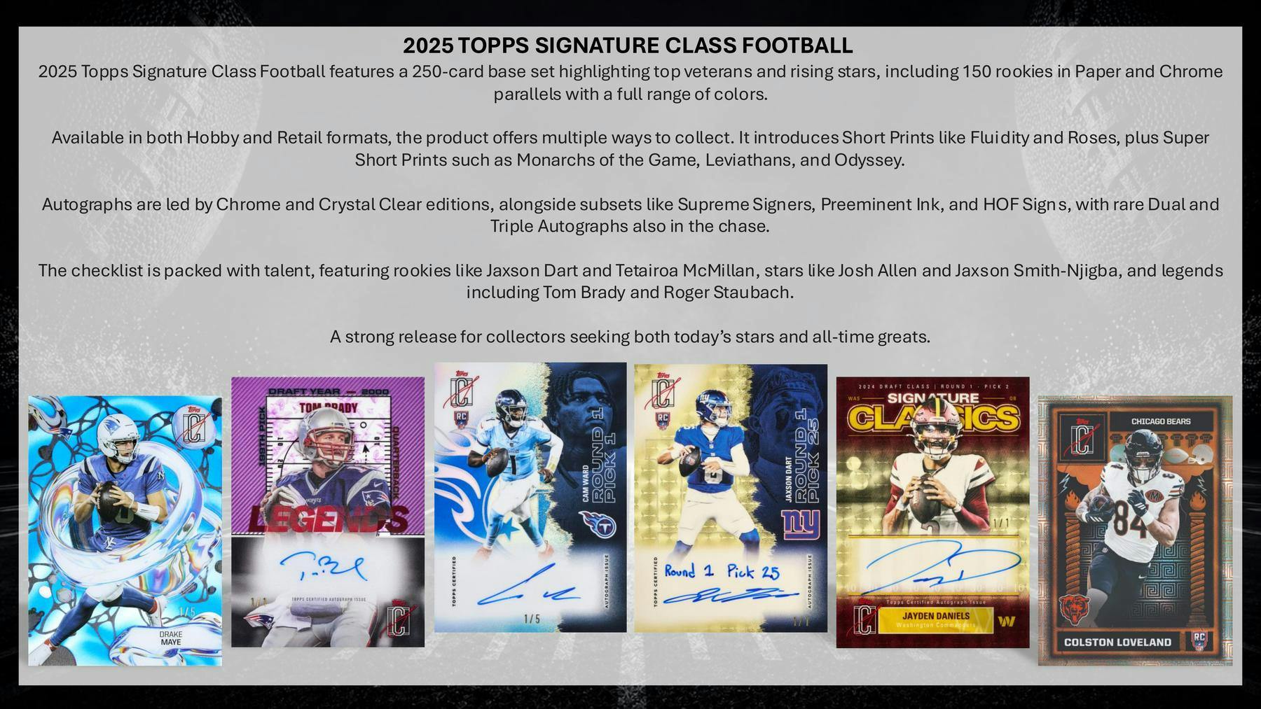 2025 Topps Signature Class Football Hobby Jumbo Box (6/5)