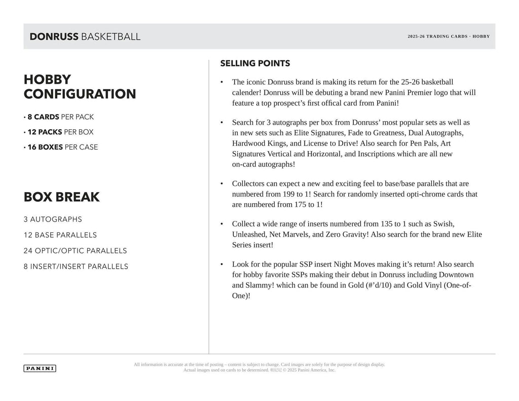 2025-26 Panini Donruss Basketball Hobby Box