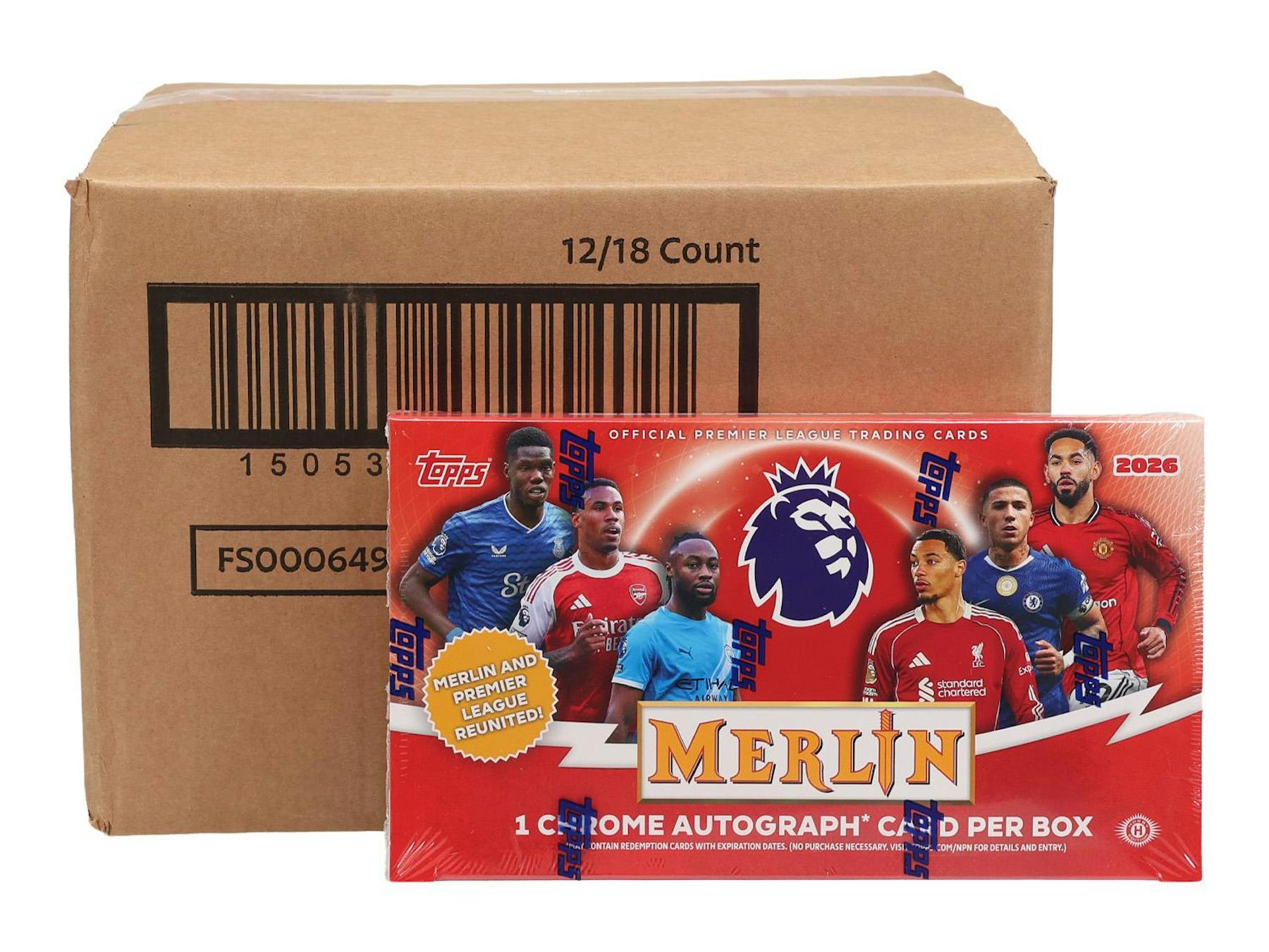 2025-26 Topps Merlin EPL English Premier League 12-Box Hobby Case (Presell 6/11)