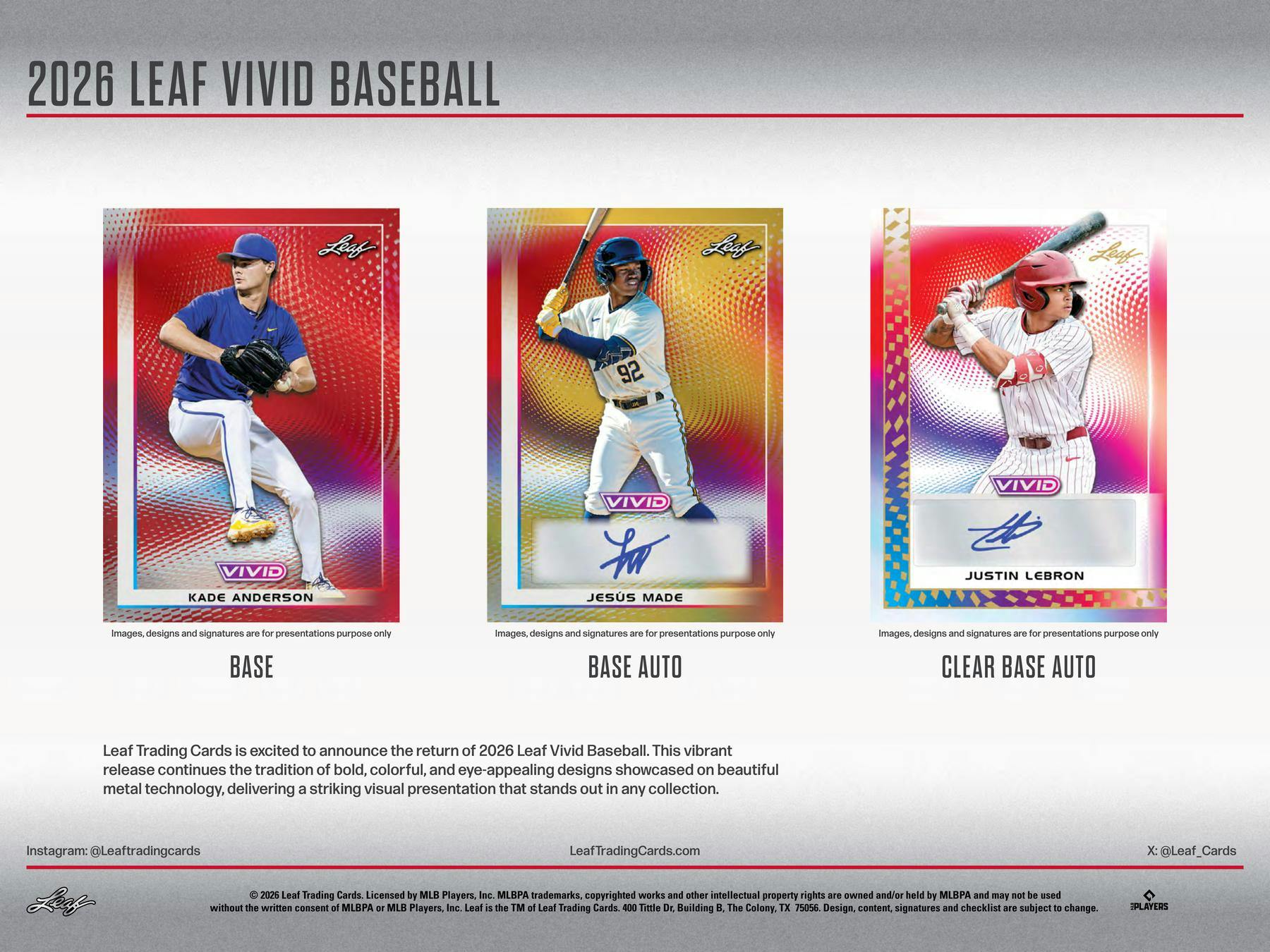 2026 Leaf Vivid Baseball Hobby Box