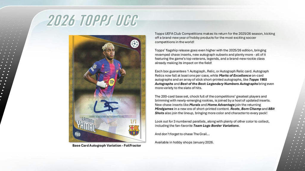 2025-26 Topps UEFA Club Competitions Soccer Hobby Box (1/15)