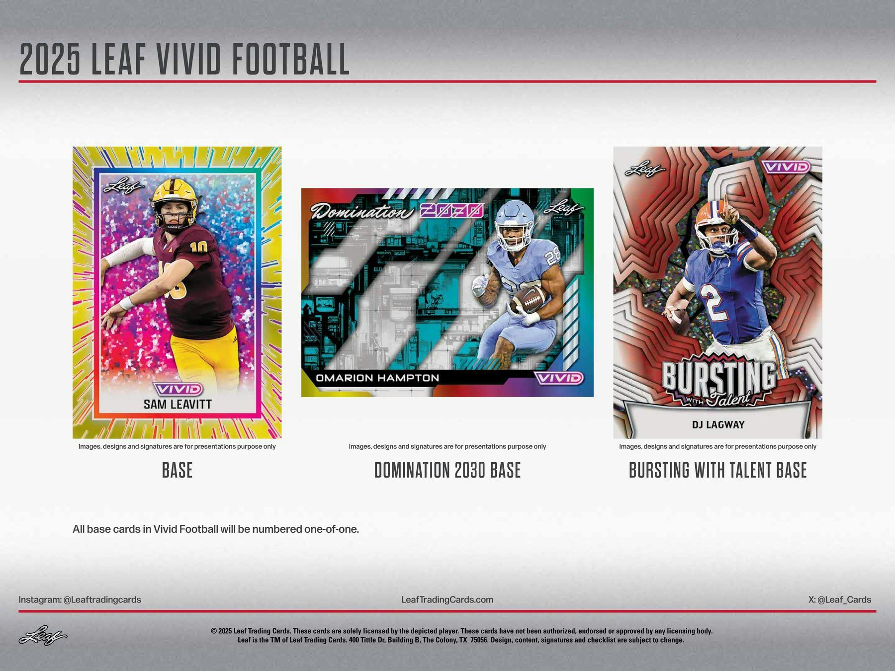 2025 Leaf Vivid Football Jumbo Box (10/1)