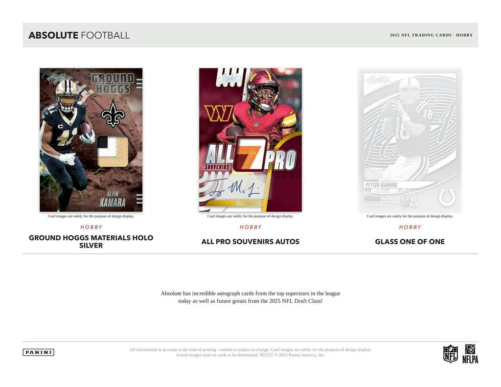 2025 Panini Absolute Football Hobby Box (10/31)