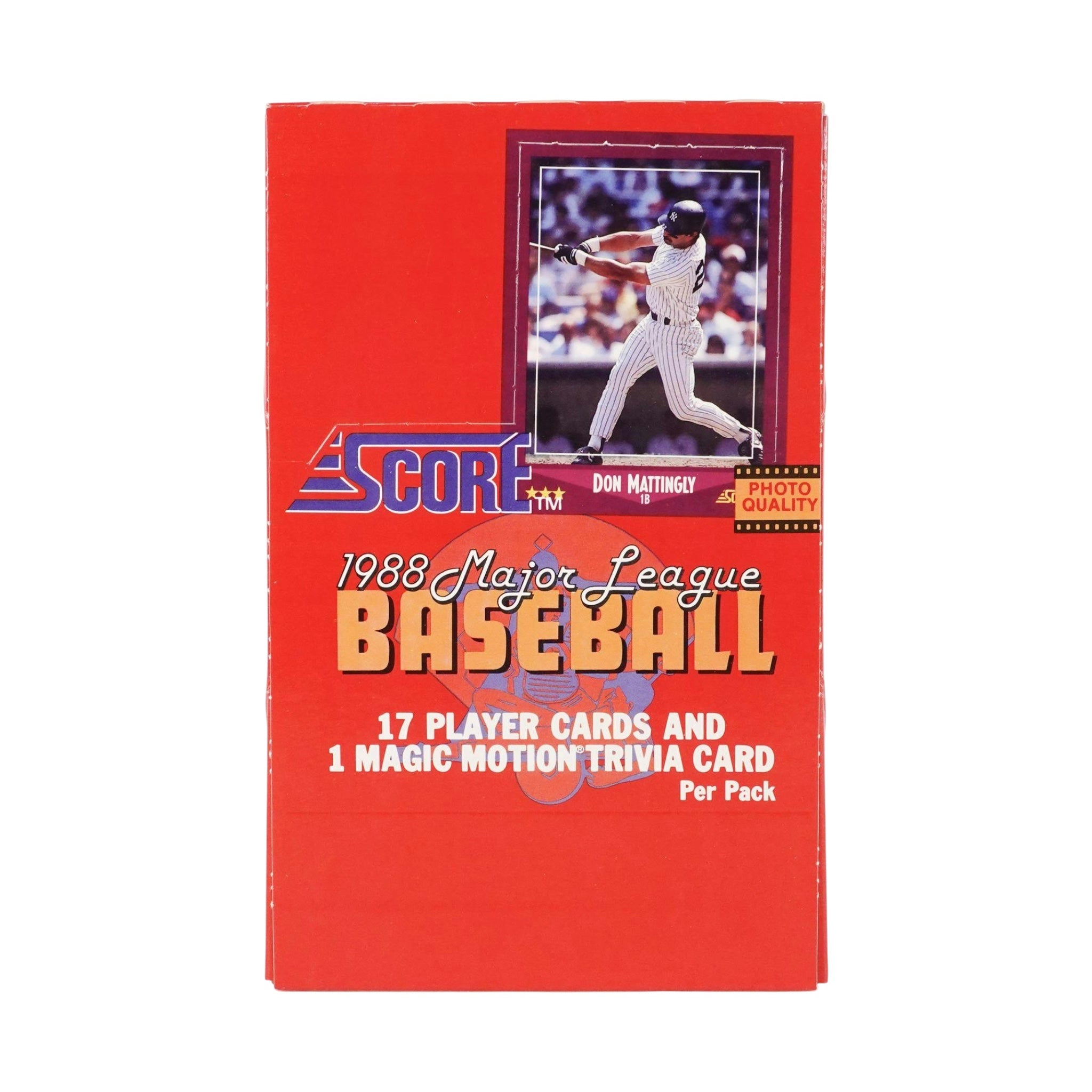 1988 Score MLB Baseball Cards 36-Pack Box with Magic Motion Trivia Cards