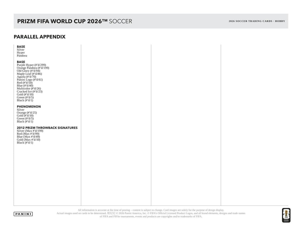 2026 Panini Prizm FIFA World Cup Soccer Hobby Box