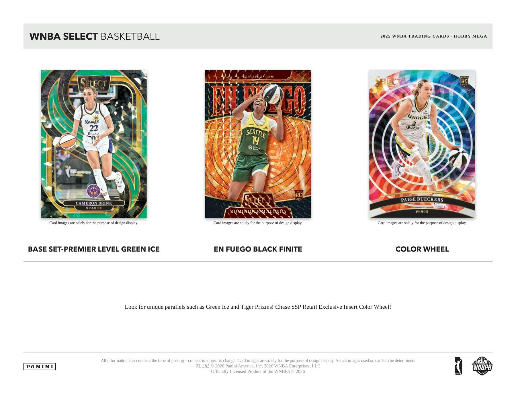 2025 Panini Select WNBA Basketball Mega Hobby Box (Green Ice Prizm) (6/3)