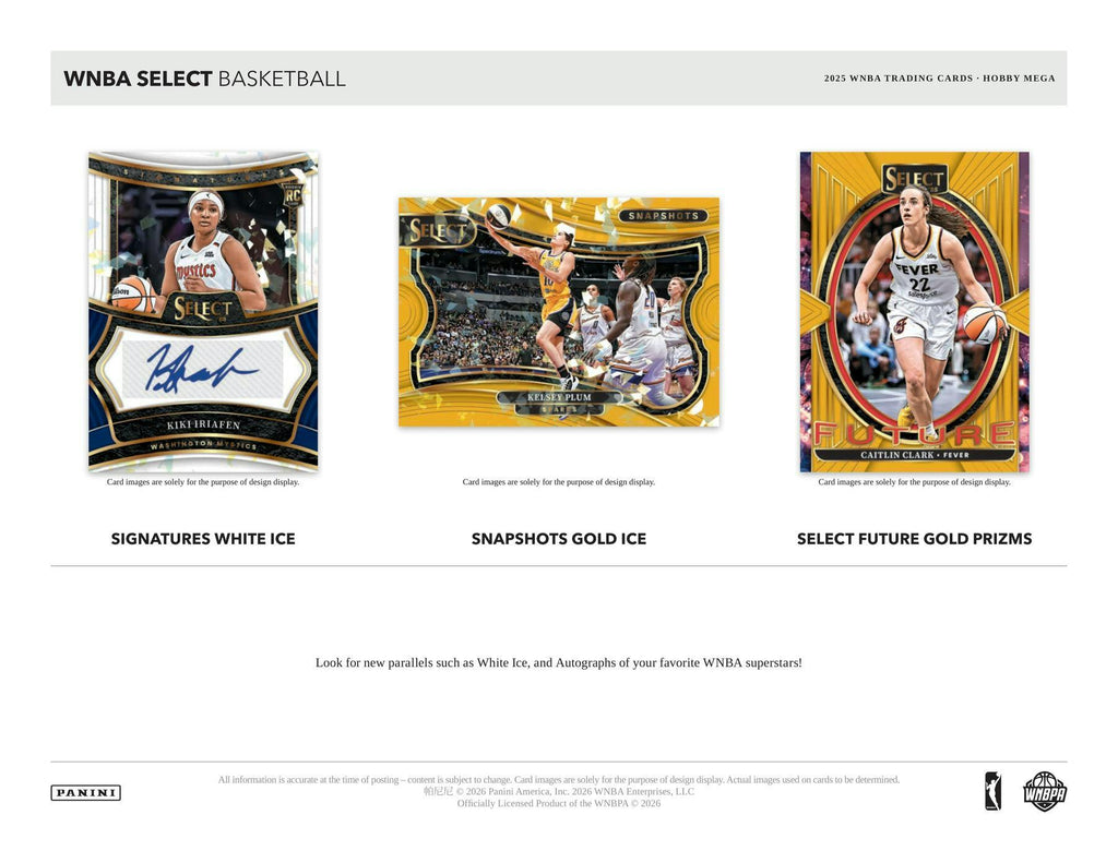 2025 Panini Select WNBA Basketball Mega Hobby Box (Green Ice Prizm) (6/3)