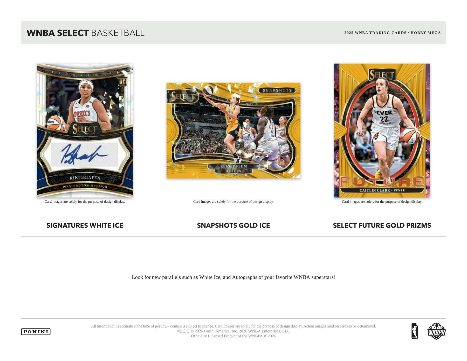 2025 Panini Select WNBA Basketball Mega Hobby Box (Green Ice Prizm) (6/3)