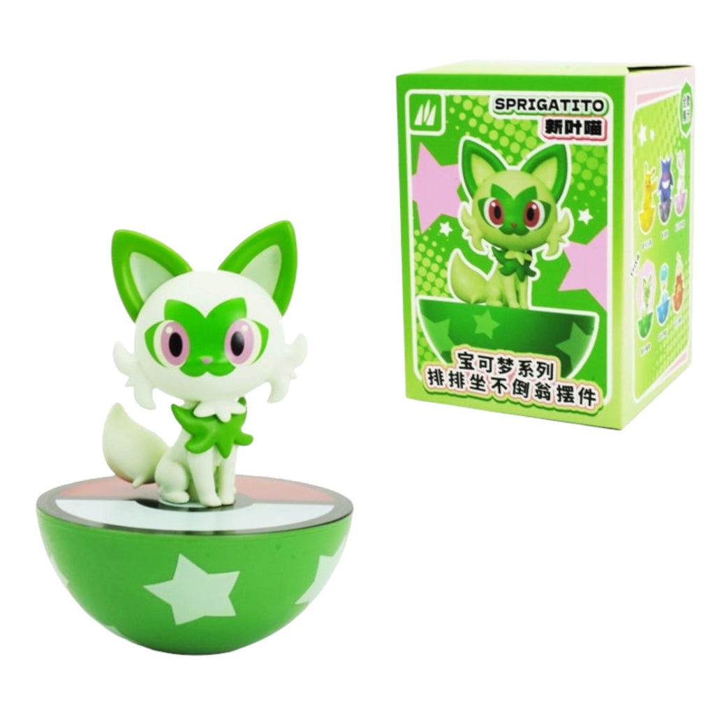 Pokémon Tumbler Figurine - SPRIGATITO Roly-Poly Wobble Figure Toy