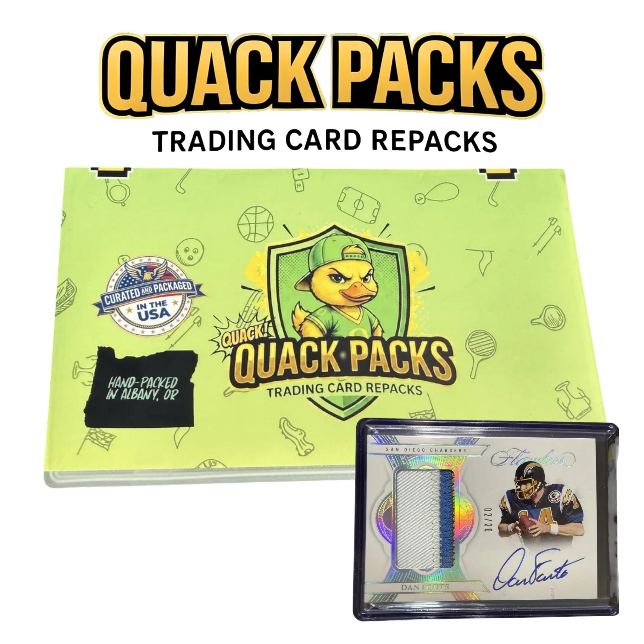QUACK PACKS Trading Card Repacks (Oregon Ducks Mystery Pack with Guaranteed Auto)
