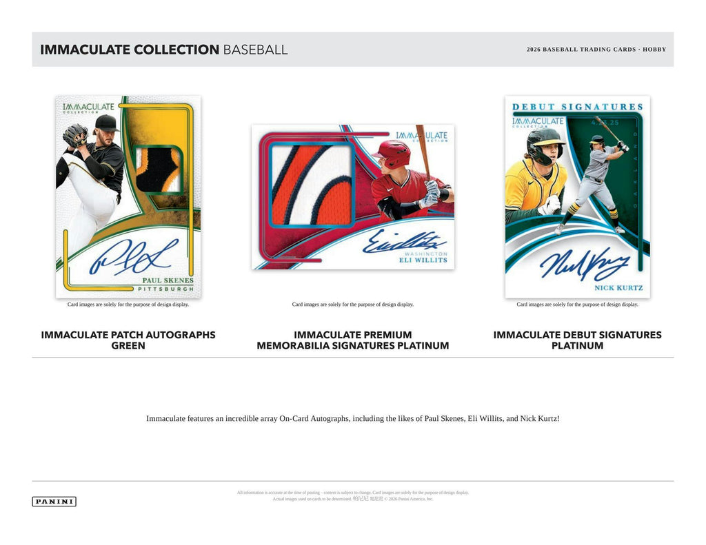 2026 Panini Immaculate Baseball Hobby Box (7/15)
