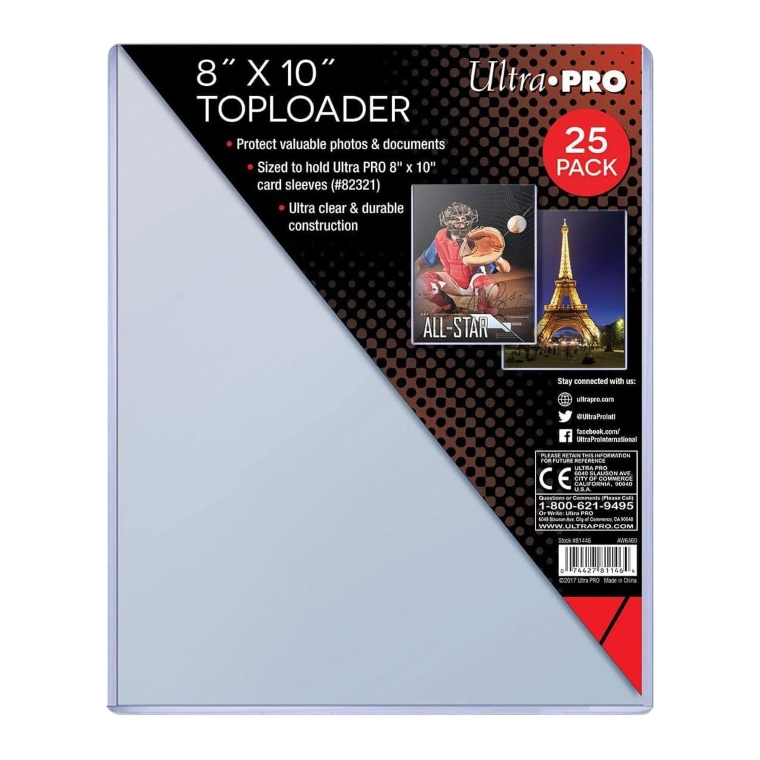 Ultra Pro 8” x 10” Photo Toploader (8x10)
