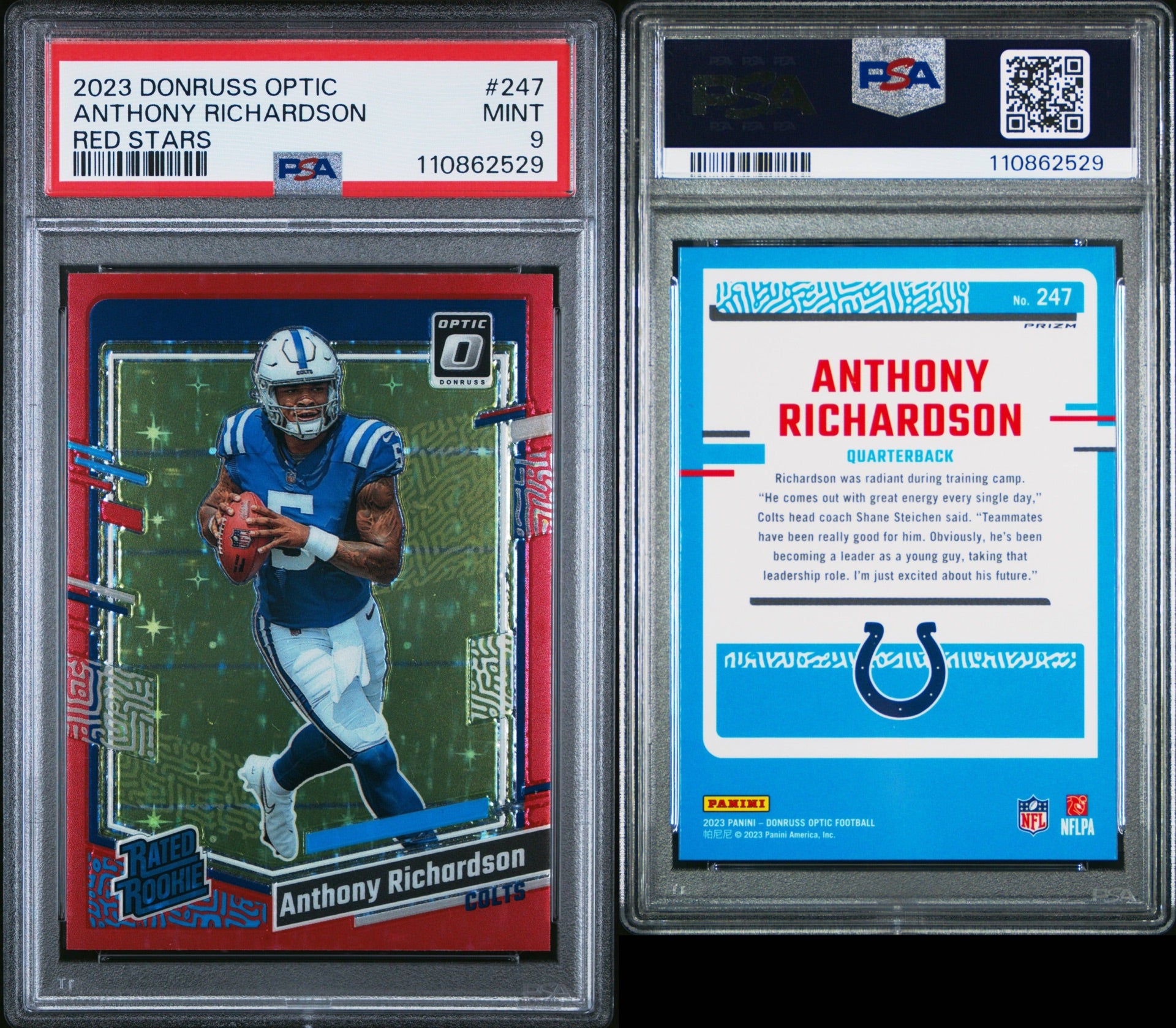2023 PANINI DONRUSS OPTIC #247 ANTHONY RICHARDSON RED STARS PSA 9 (NW)