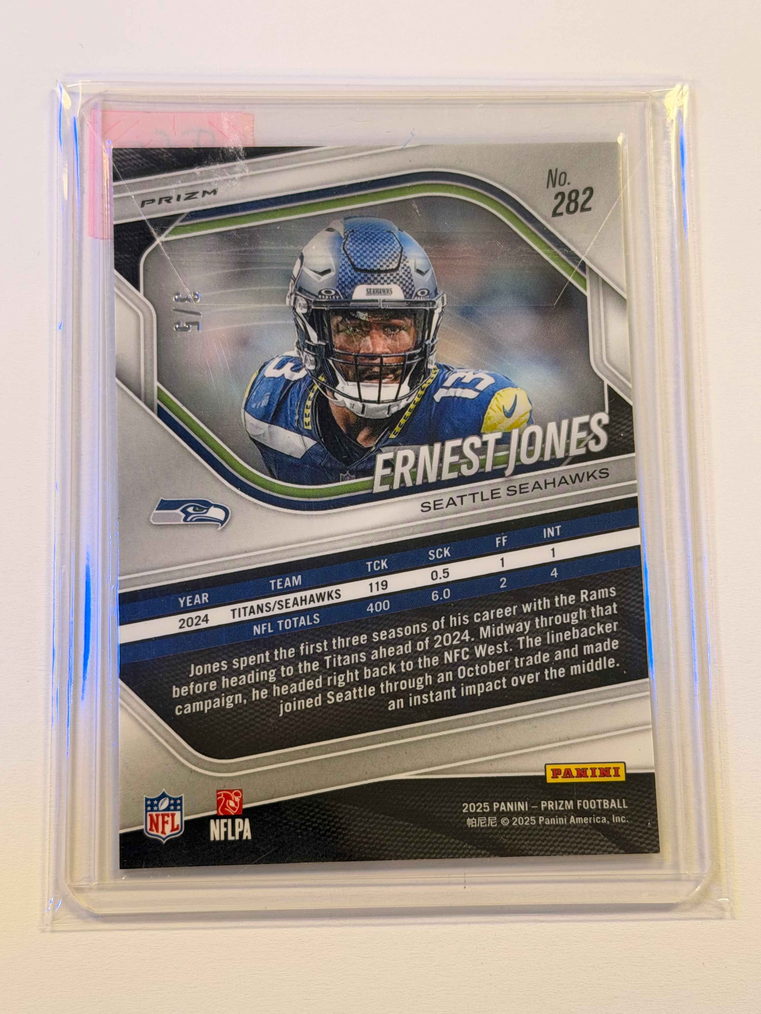 2025 PANINI PRIZM ERNEST JONES GOLD VINYL 3/5 SEAHAWKS (JC)
