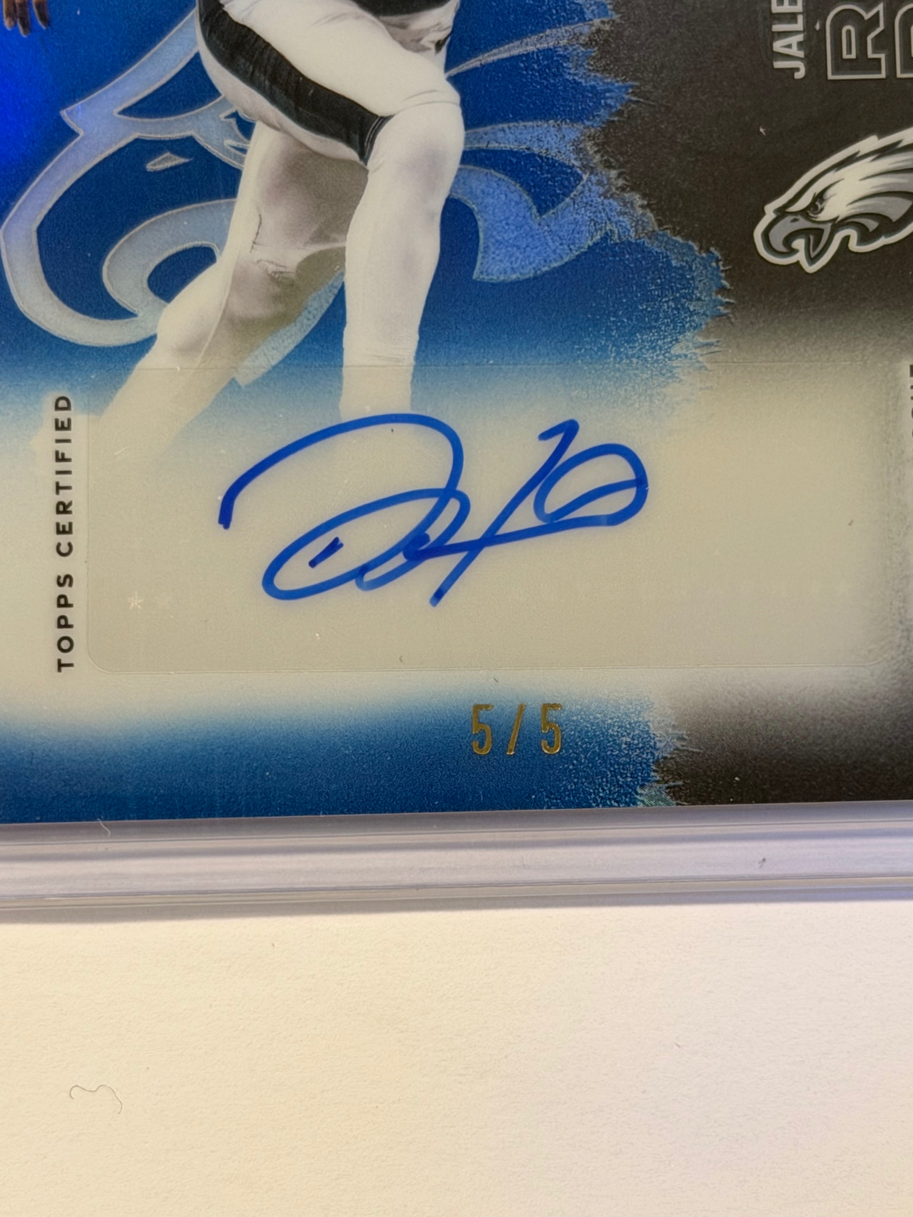 2025 TOPPS SIGNATURE CLASS #42 JALEN HURTS AUTOGRAPH-BLUE 5/5 (TSR)