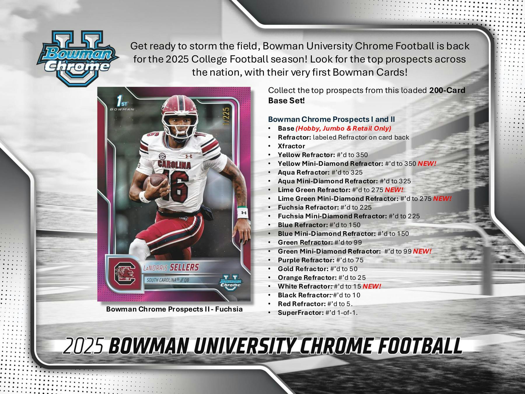 2025 Bowman University Chrome Football Hobby Box (10/31)