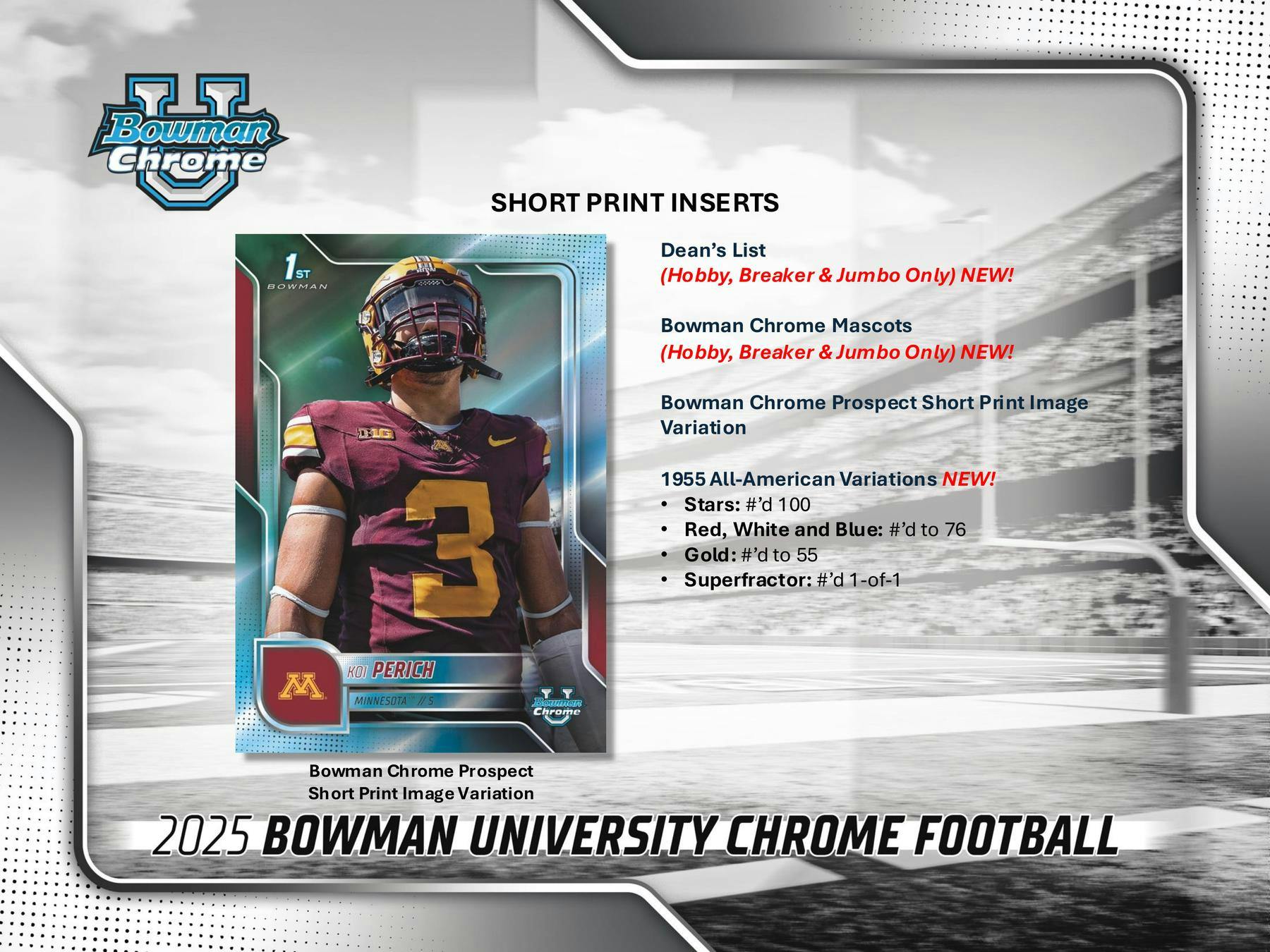 2025 Bowman University Chrome Football Hobby Box (10/31)