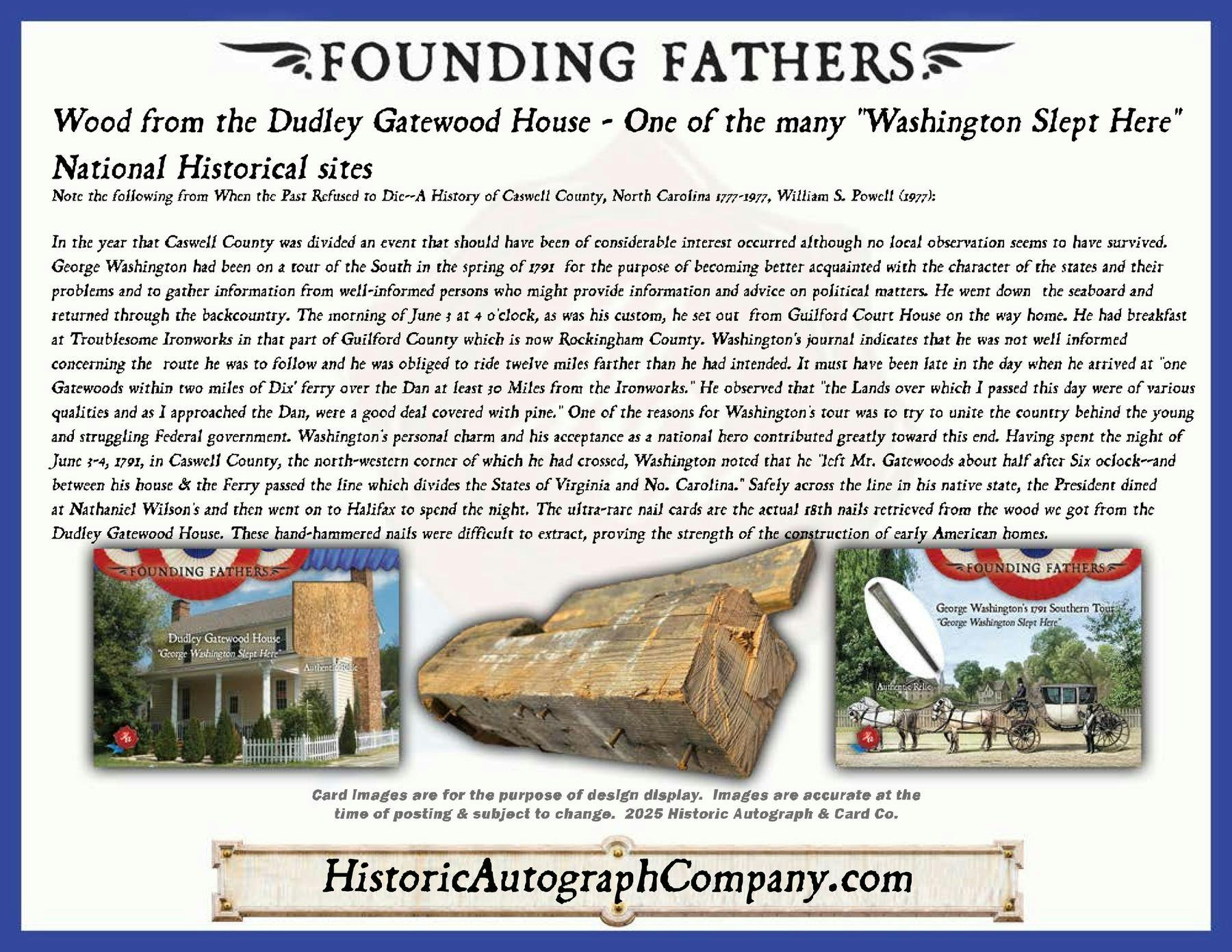 2025 Historic Autographs Founding Fathers Trading Cards Hobby Box