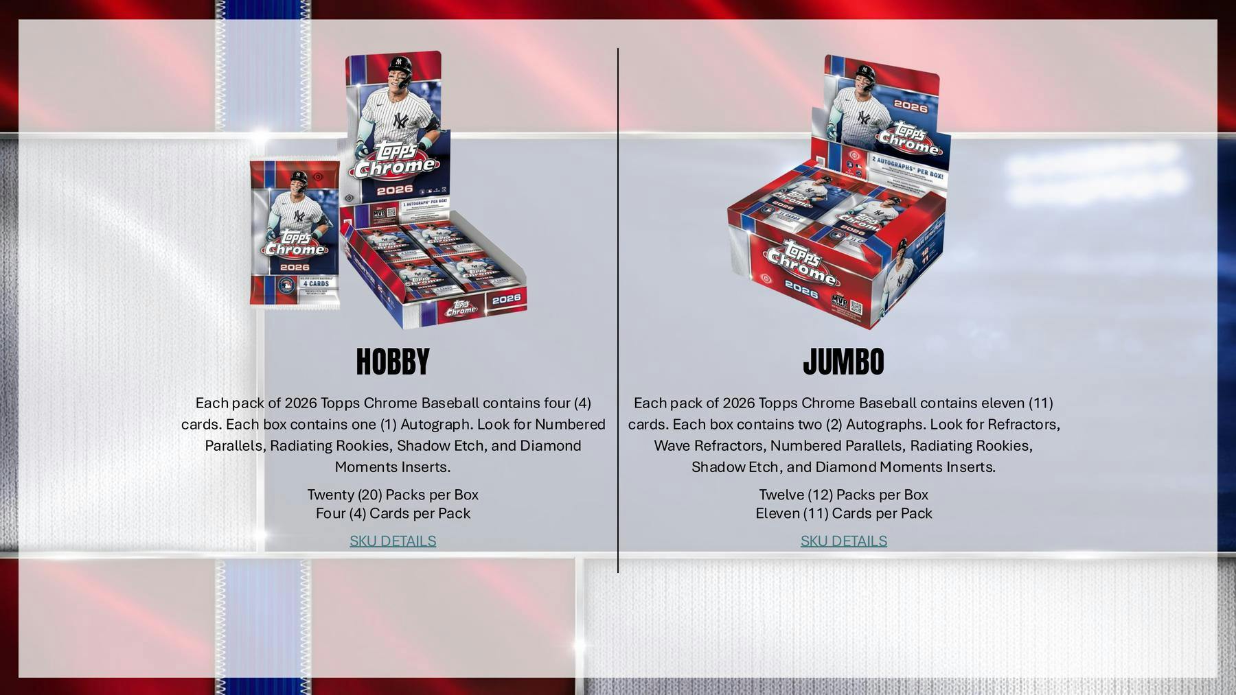 2026 Topps Chrome Baseball Mega Box (8/5)