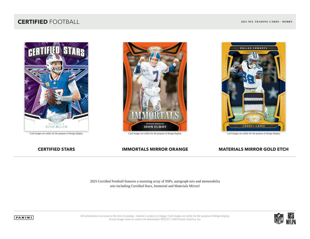 2025 Panini Certified Football Hobby Pack (11/5)