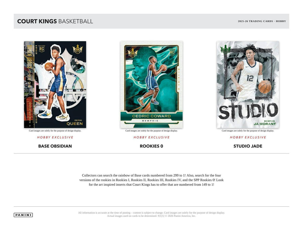 2025-26 Panini Court Kings Basketball Hobby Box (7/24)