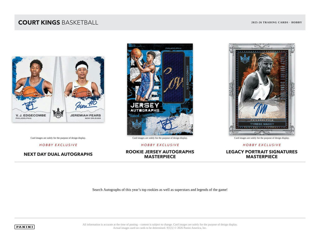 2025-26 Panini Court Kings Basketball Hobby Box (7/24)