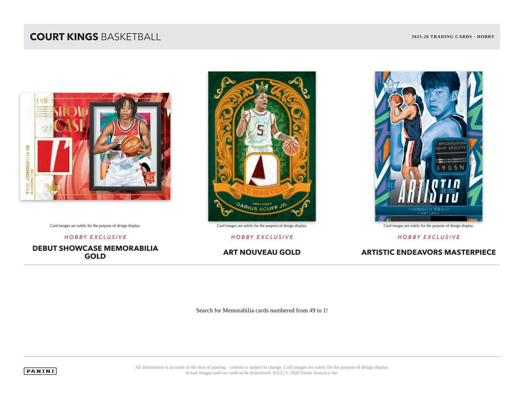 2025-26 Panini Court Kings Basketball Hobby Box (7/24)