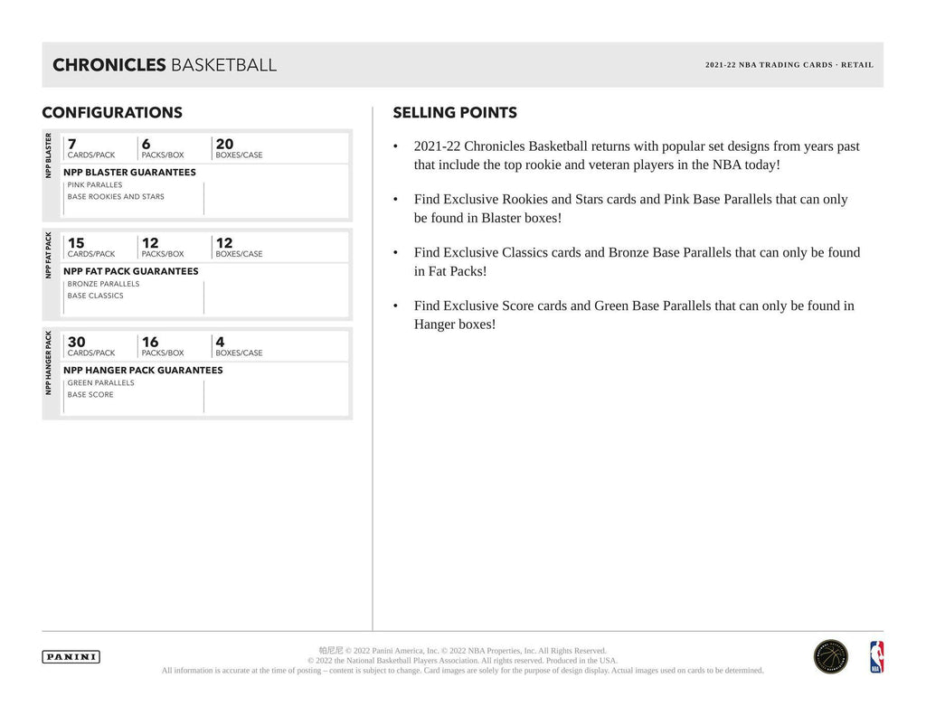 2021-22 Panini Chronicles Basketball 6-Pack Blaster Box (Pink Parallels!)