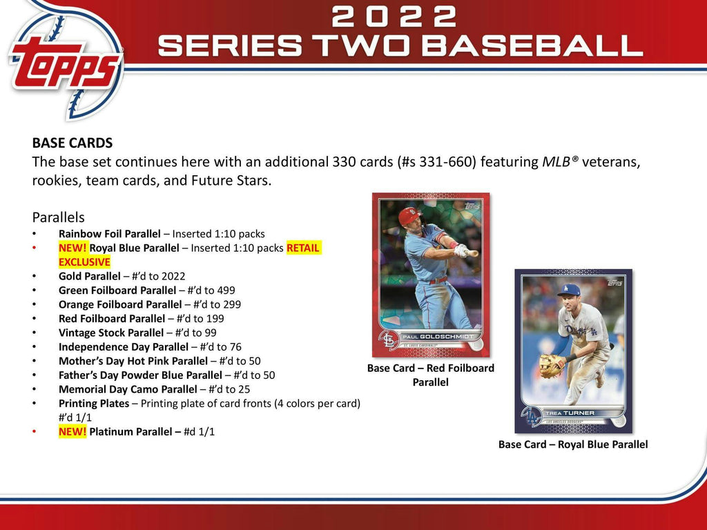 2022 Topps Series 2 Baseball 7-Pack Blaster Box (Commemorative Relic Card!)