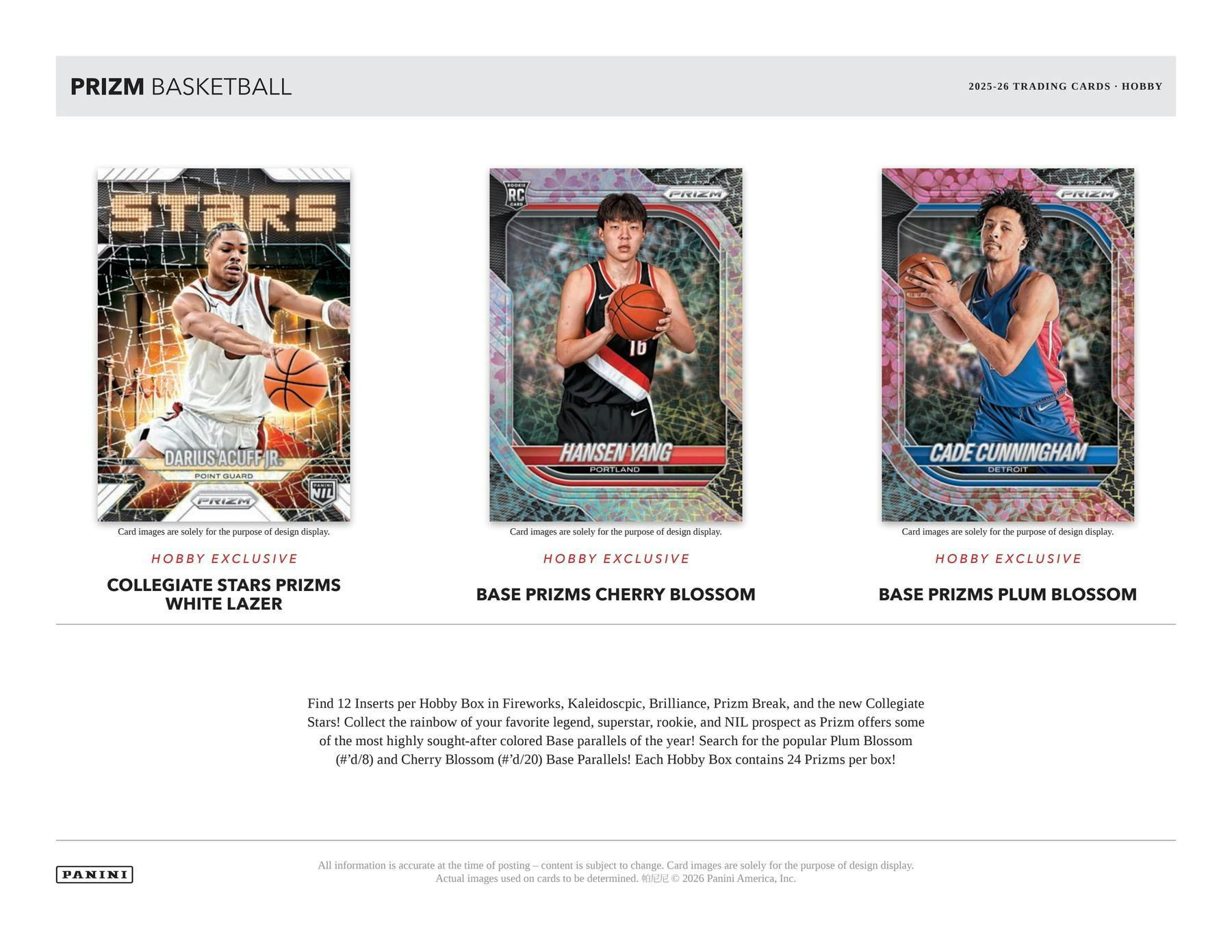 2025-26 Panini Prizm Basketball Hobby Box (7/31)