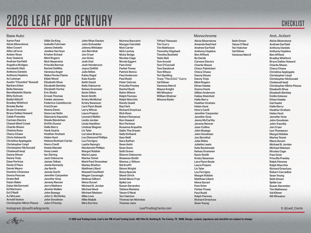 2026 Leaf Metal Pop Century Hobby Box (3/27)