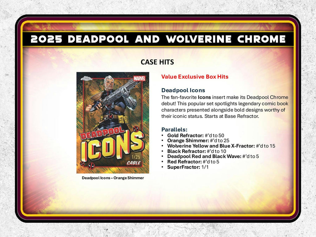 2025 Topps Chrome Deadpool Hobby Box