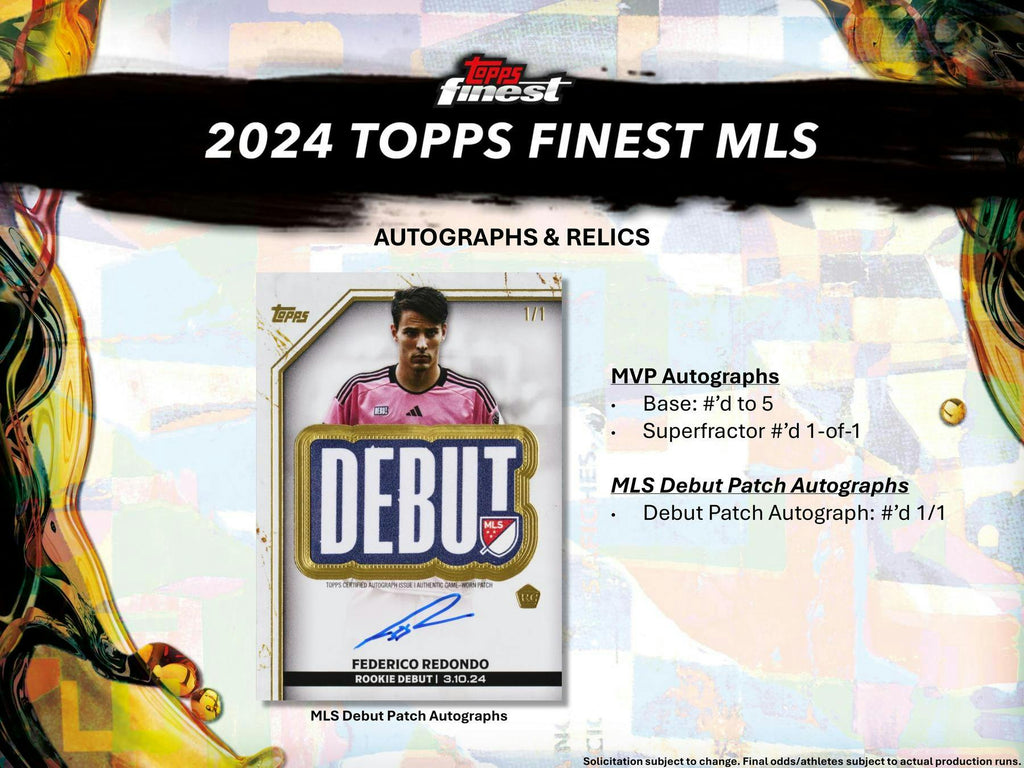 2024 Topps Finest MLS Soccer Hobby Breaker Box (4/3)